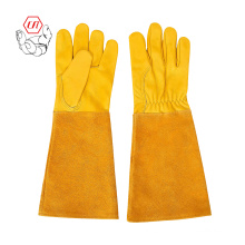 Amazon Hot 43CM Long Cuff Goat Cow Grain Leather Yard Farm Gardening Work Gloves